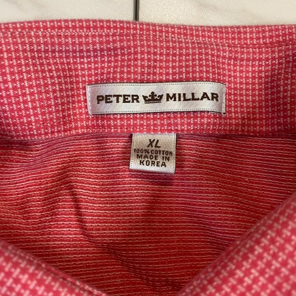 Peter Millar Cotton Golf Polo The Old Course at St Andrews Links Pink Salmon XL - Picture 5 of 6